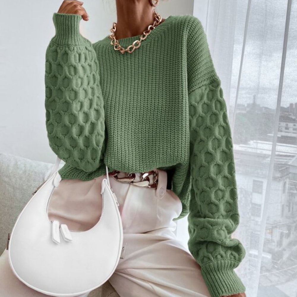 Statement Sleeves Sweater Top - Picture 5 of 12